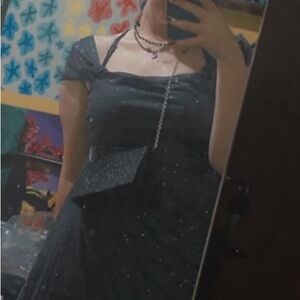 Alex evenings formal prom dress. Size 14. Dark grey.